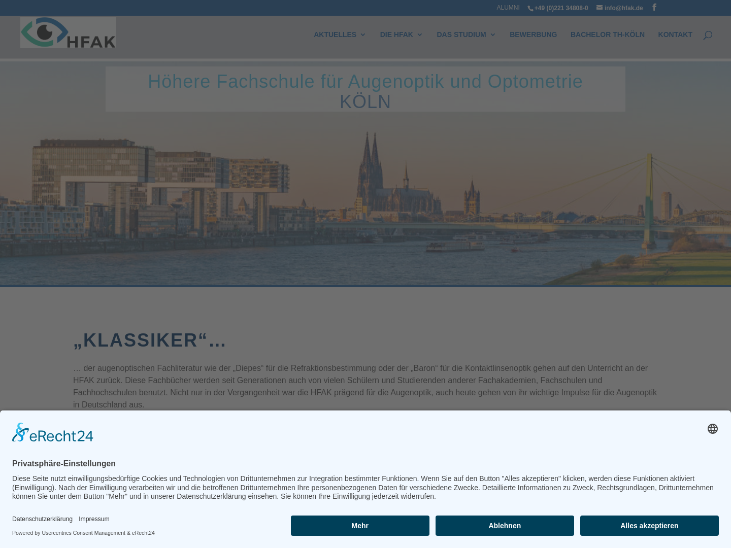 Höhere Fachschule für Augenoptik Köln