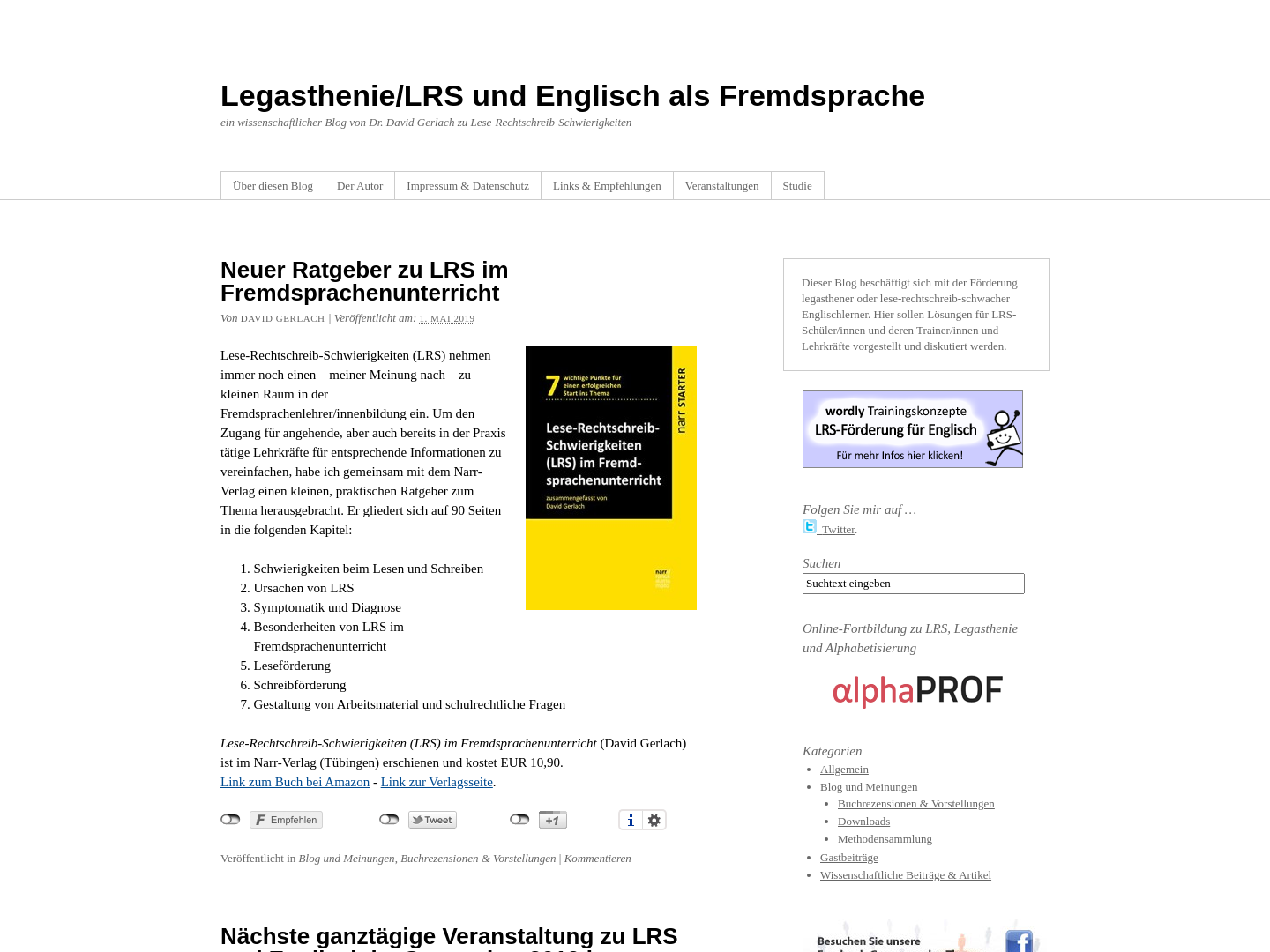 Legasthenie/LRS und Englisch als Fremdsprache