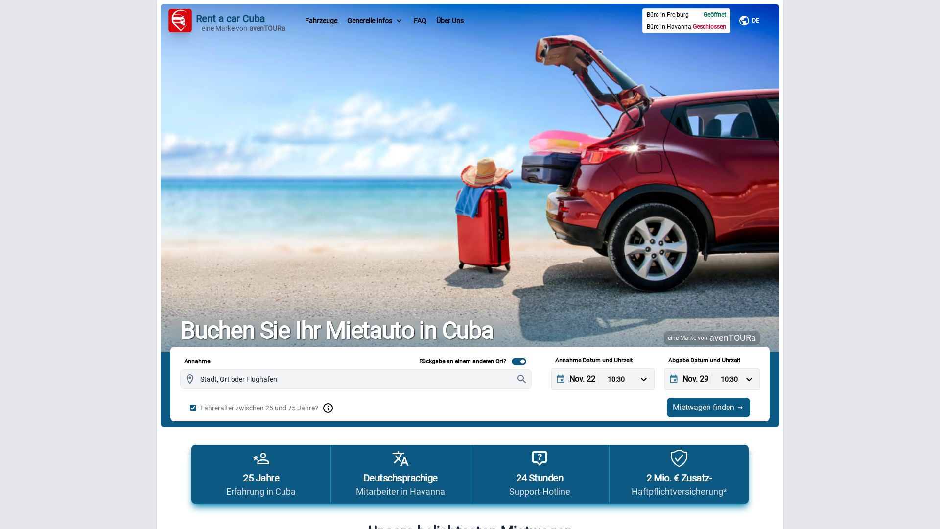 Rent a Car Cuba - Mietwagen in Kuba