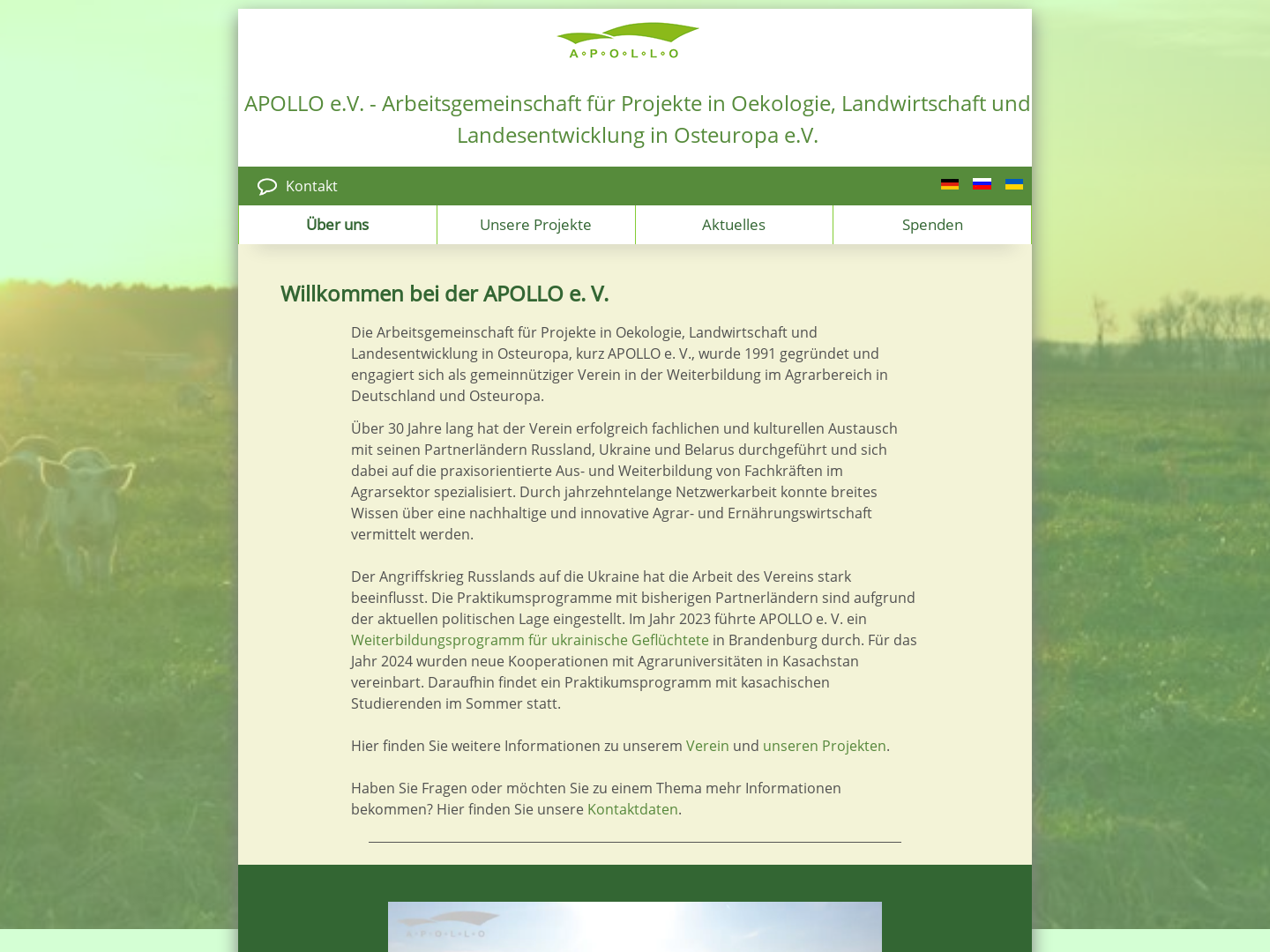 Apollo e.V. - Arbeitsgemeinschaft für Projekte in Oekologie, Landwirtschaft und Landesentwicklung in Osteuropa e.V.
