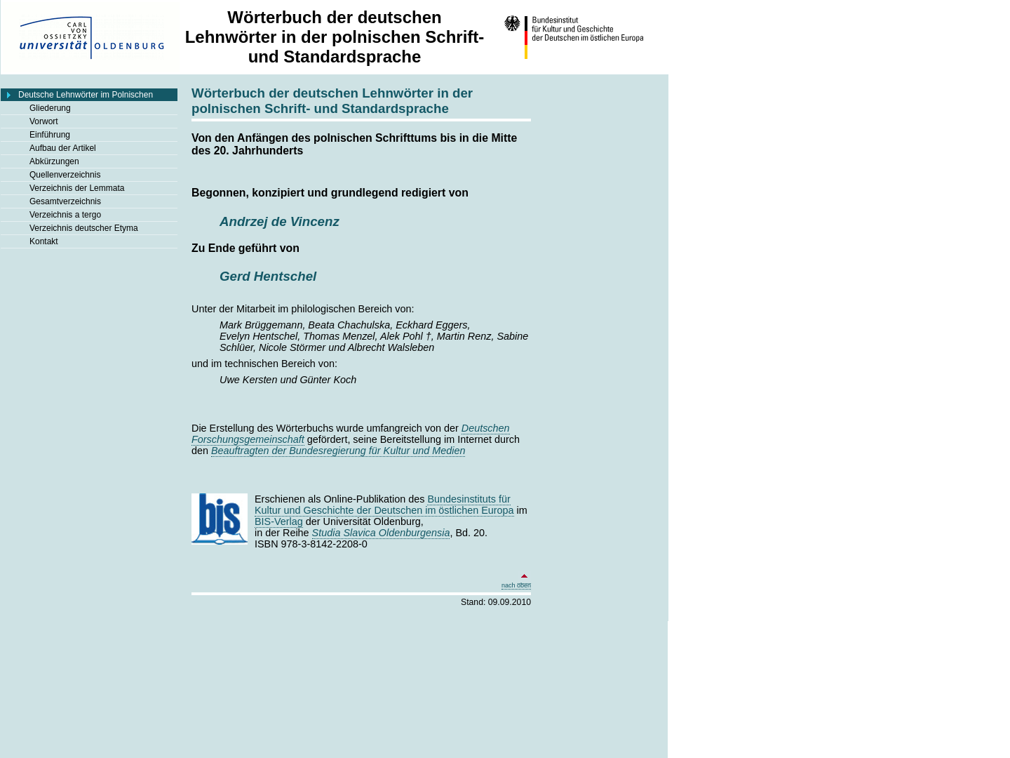 Wörterbuch der deutschen Lehnwörter in der polnischen Schrift- und Standardsprache