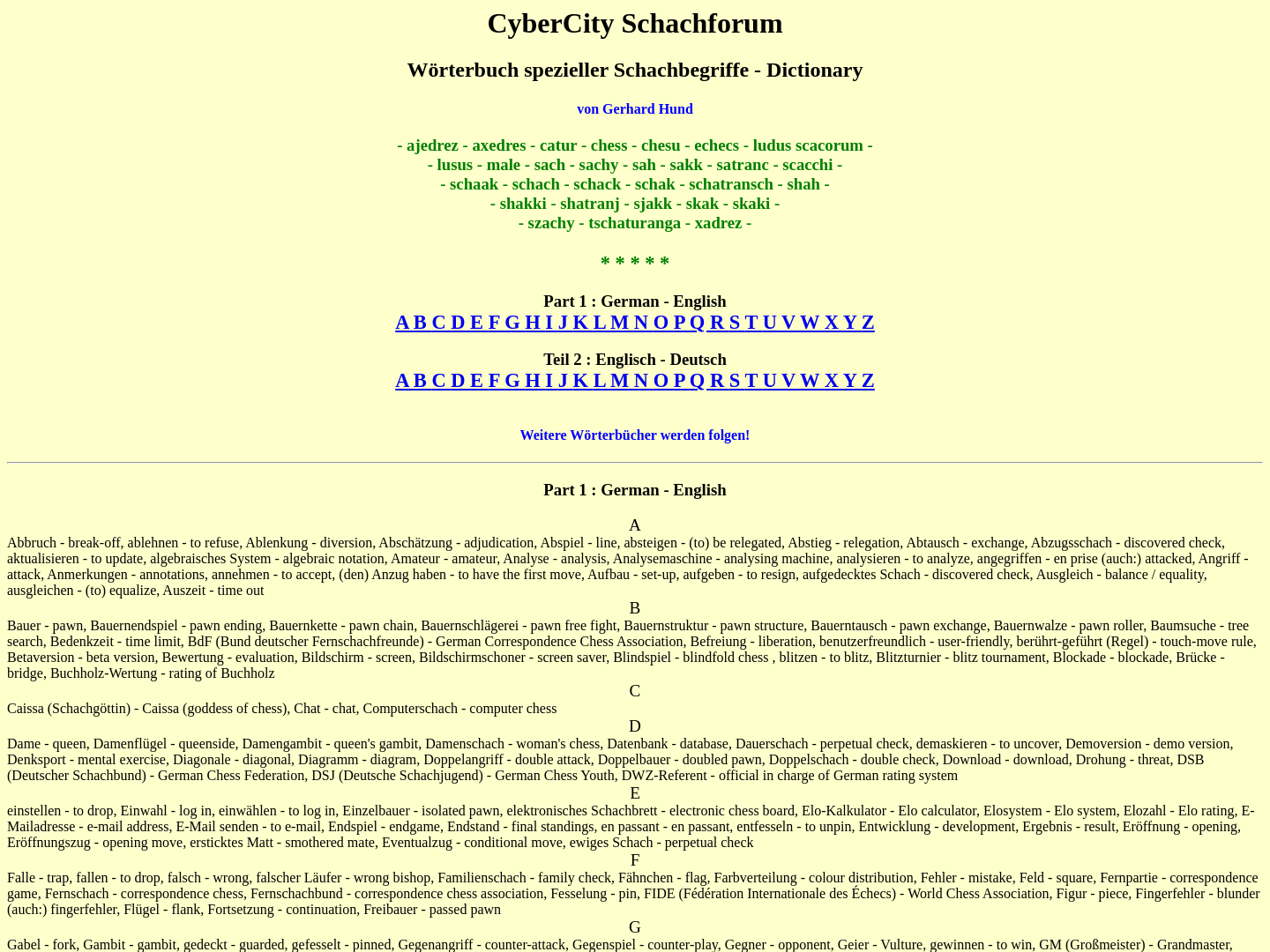 Wörterbuch spezieller Schachbegriffe