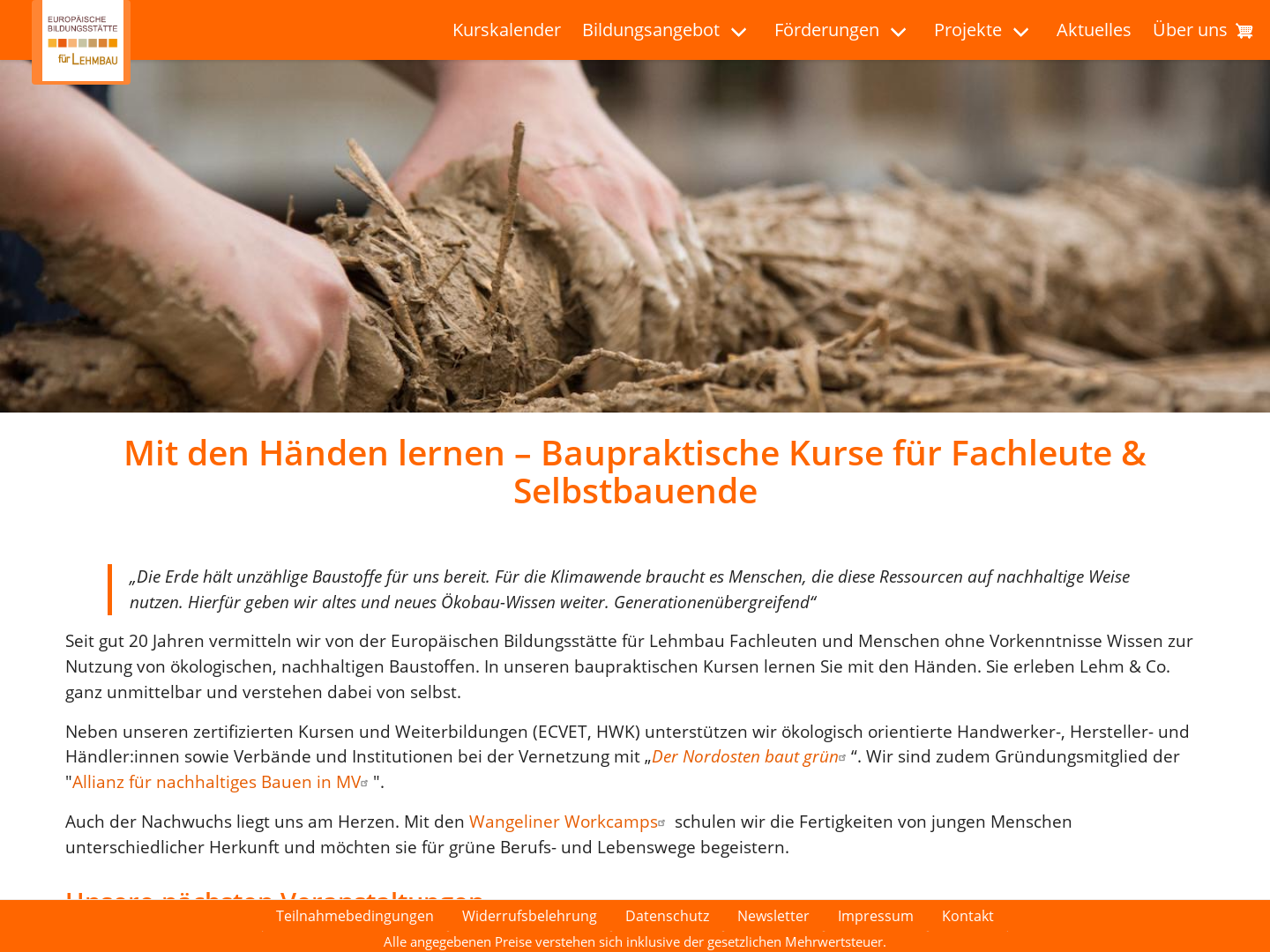 Lernpunkt Lehm, Europäische Bildungsstätte für Lehmbau