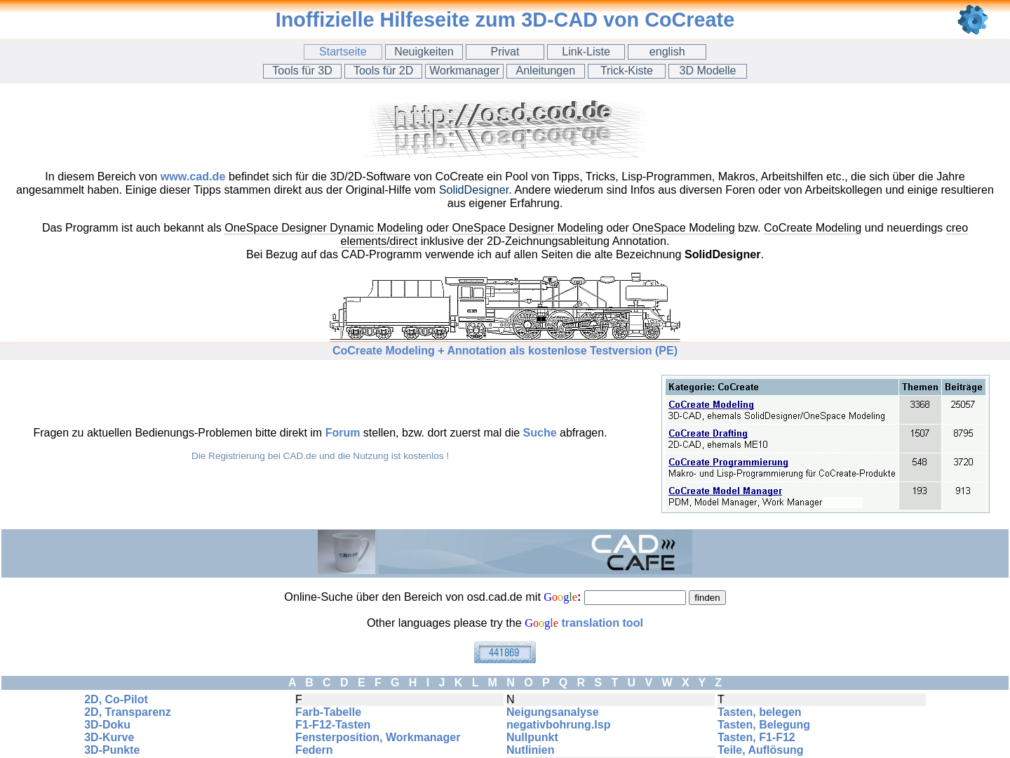 Hilfeseite zum OneSpace Designer