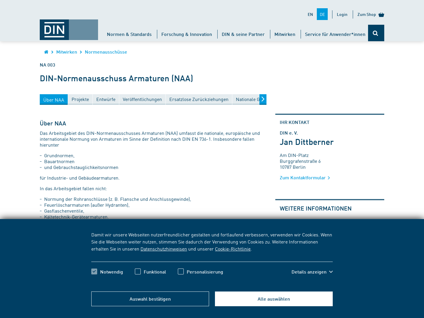 Normenausschuss Wälz- und Gleitlager (NAWGL) des DIN, Deutsches Institut für Normung e.V.