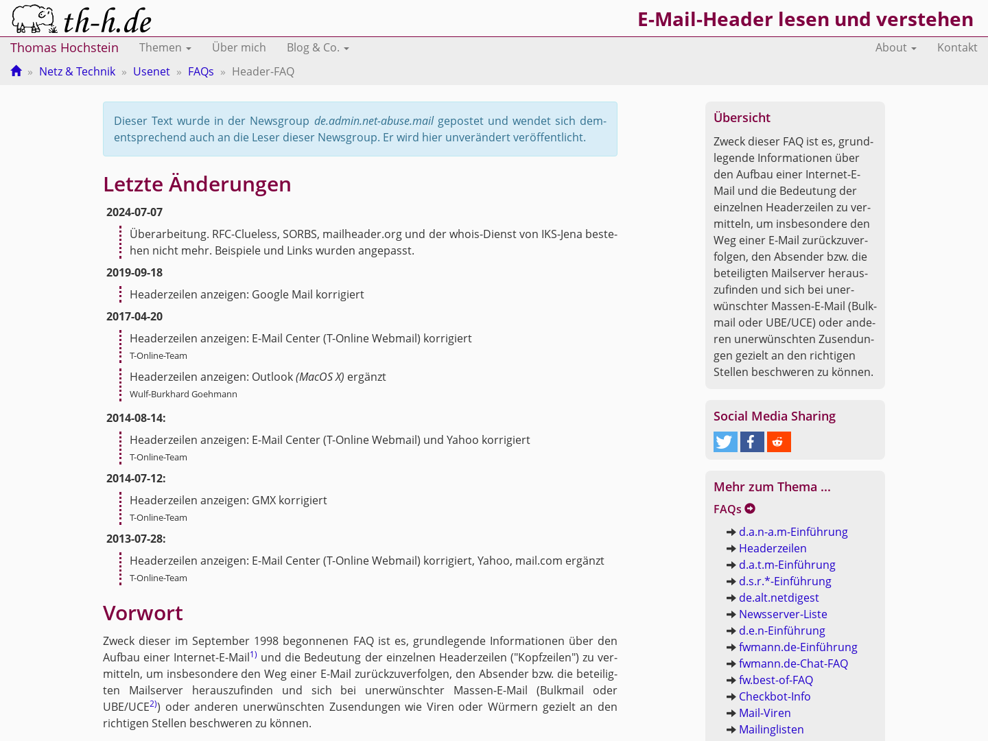 E-Mail-Kopf  lesen und verstehen