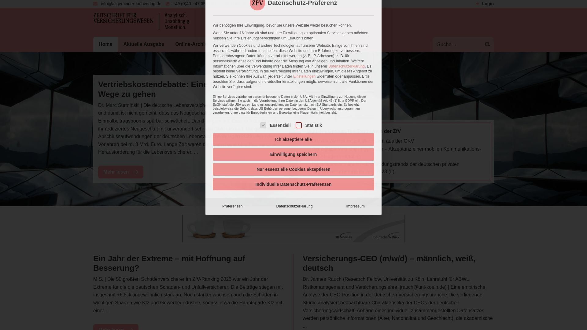 Zeitschrift für Versicherungswesen