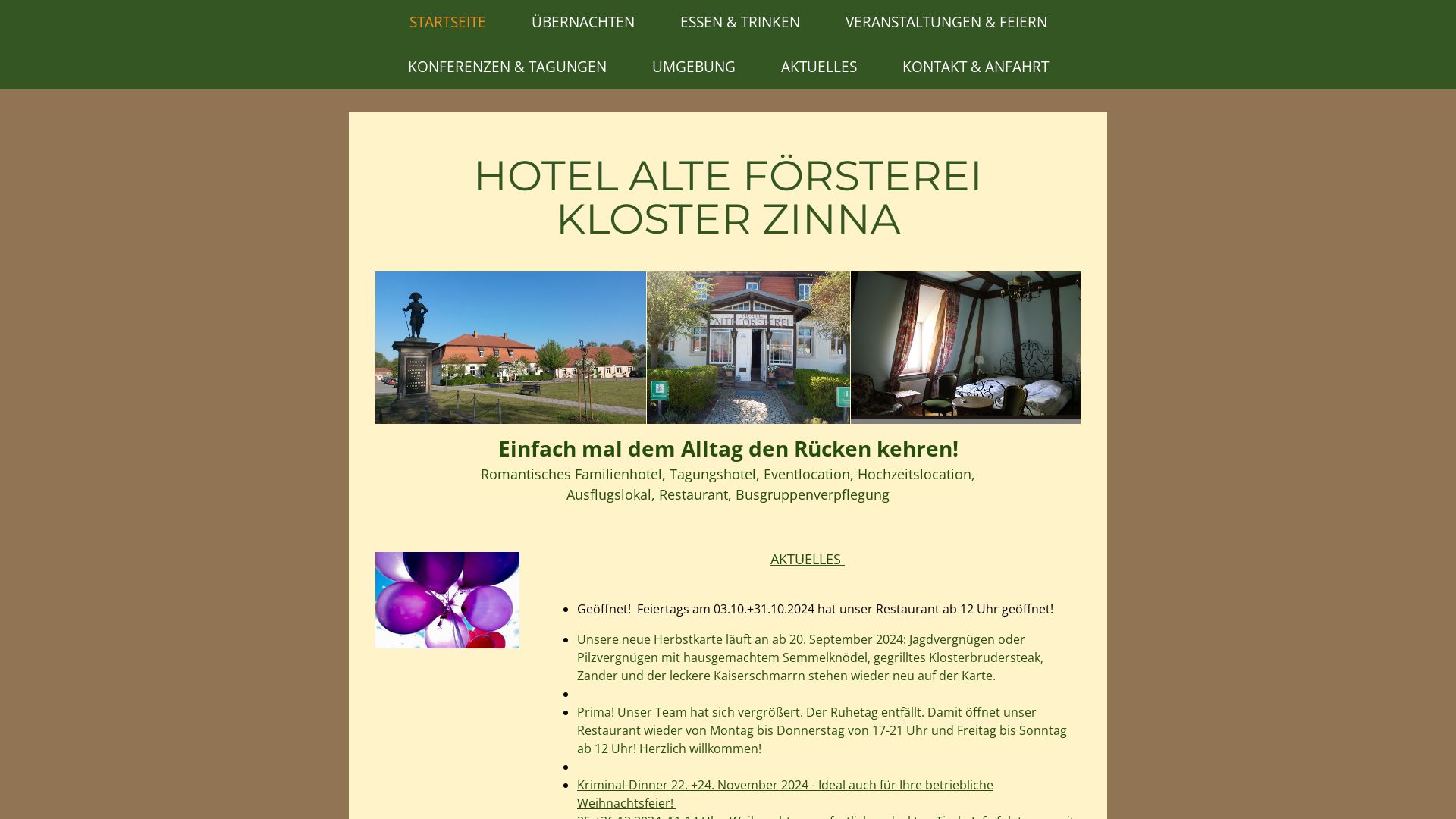 Romantik Hotel Alte Försterei Kloster Zinna - Alte Försterei Kloster Zinna Gast und Gastro GmbH