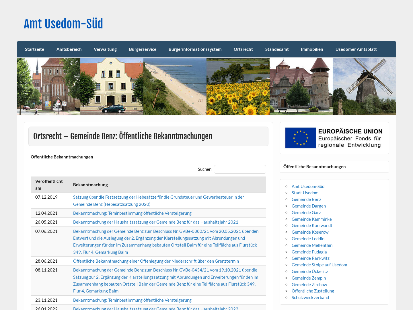 Ortsrecht Gemeinde Koserow - Amt Usedom-Süd