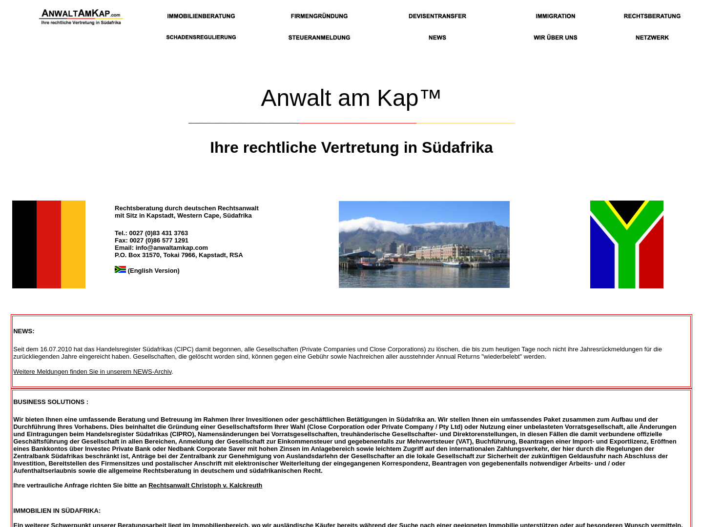 Anwalt am Kap