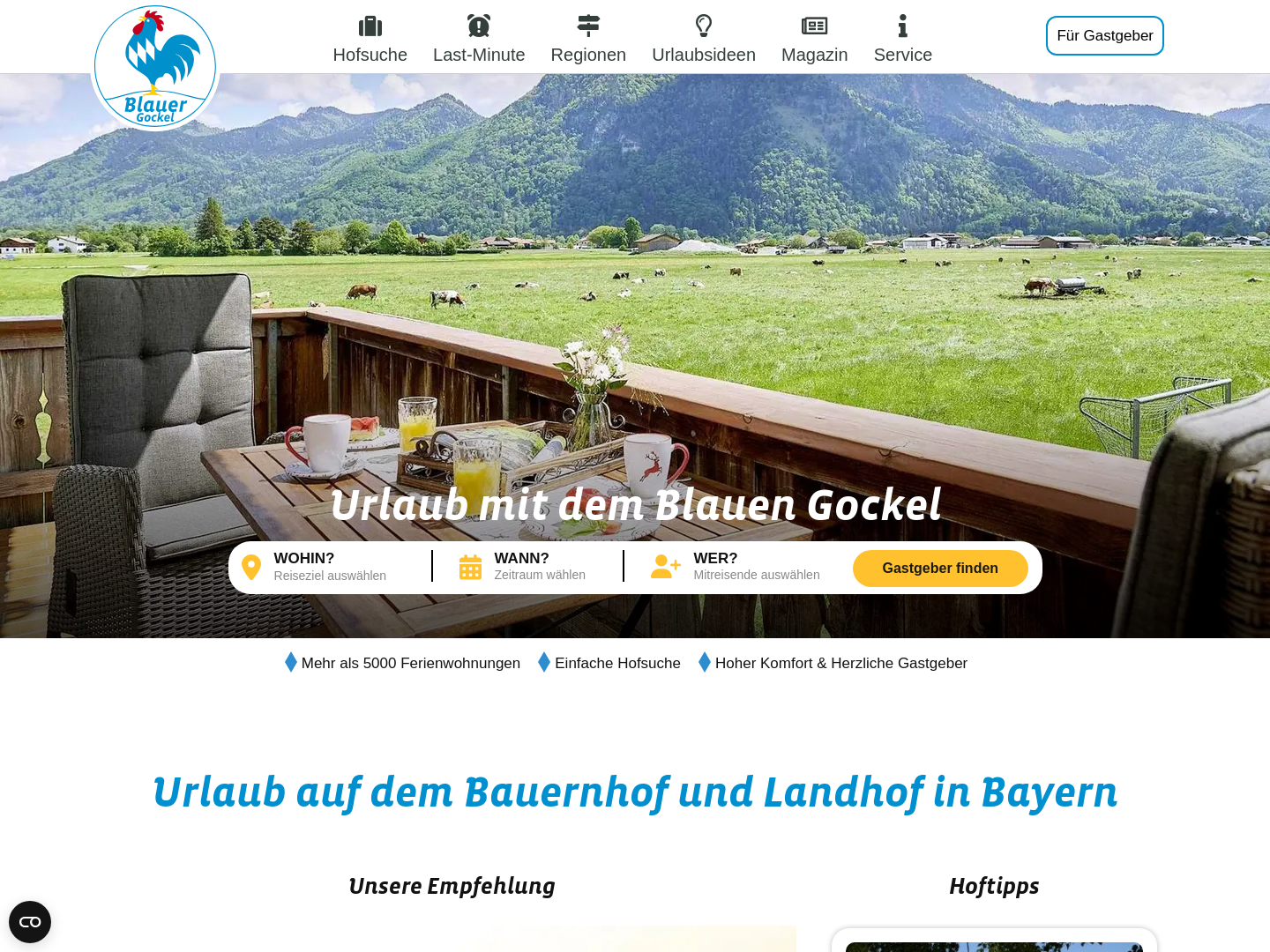 Landesverband Urlaub auf dem Bauernhof in Bayern
