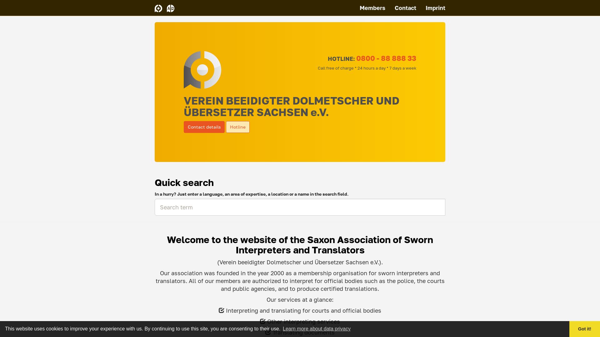 Bereitschaftsdienst der beeidigten Dolmetscher und Übersetzer