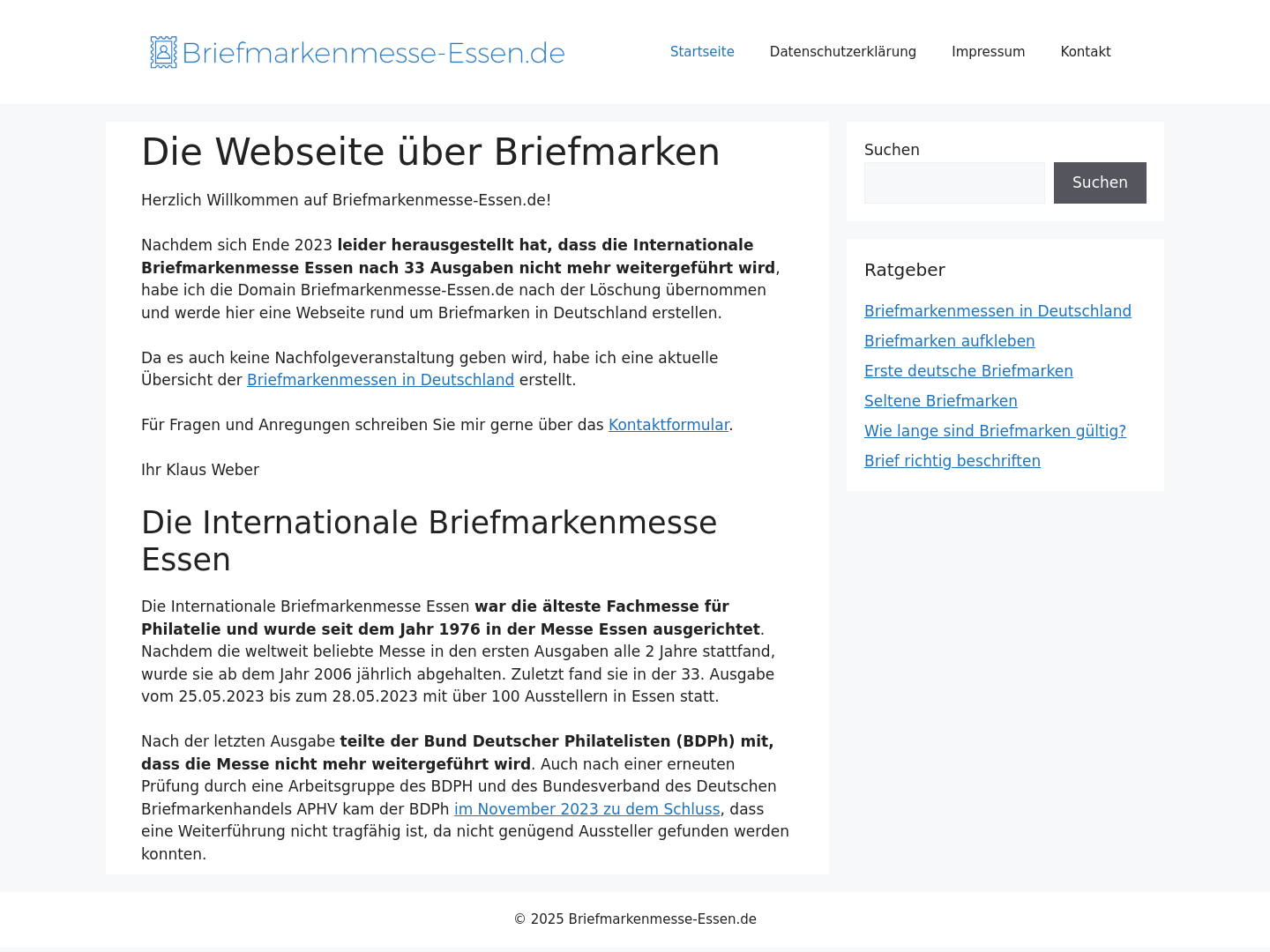 (Briefmarken) Messe Essen
