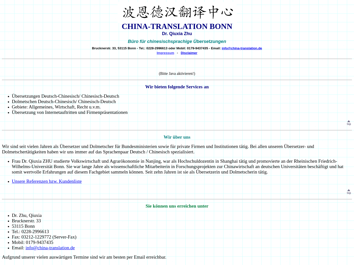 China-Translation Bonn - Dr. Qiuxia Zhu