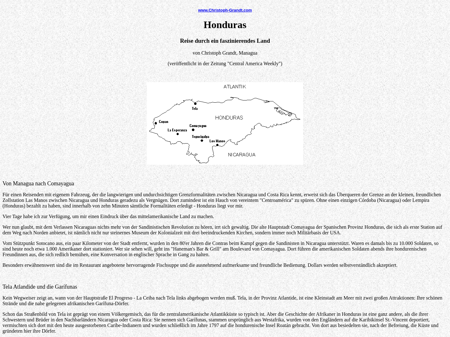 Reise durch Honduras [Christoph Grandt]