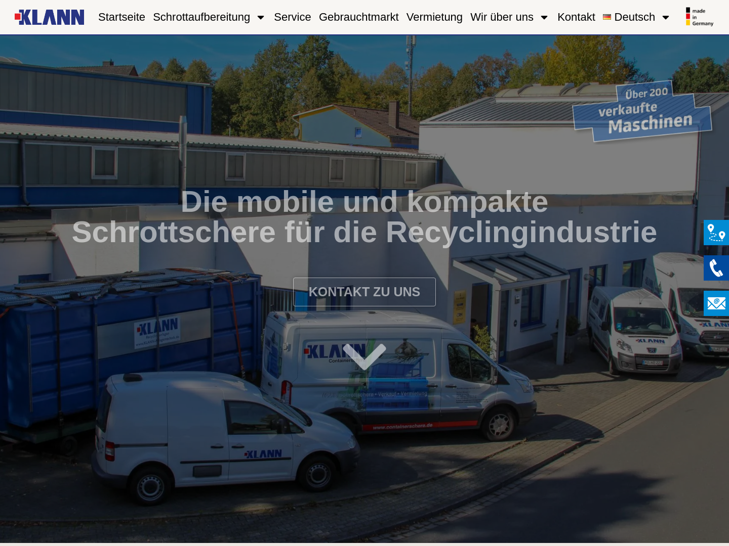 Mobile Containerschere zur Schrottaufbereitung