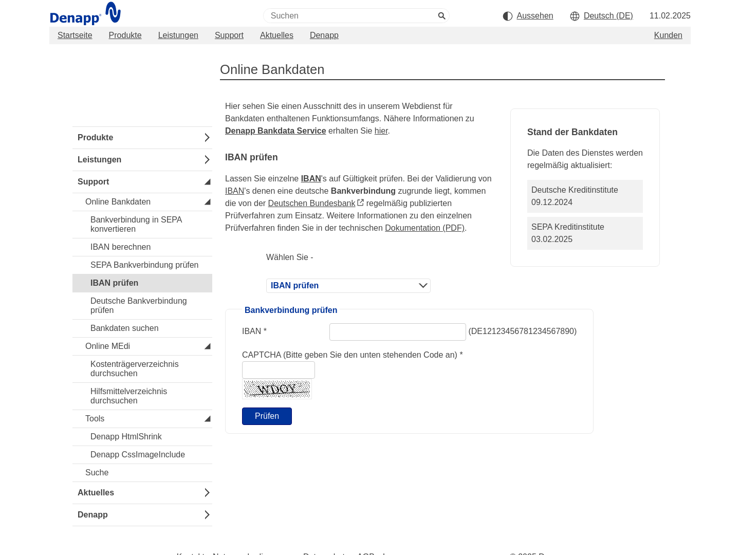 Denapp Online Bankdaten
