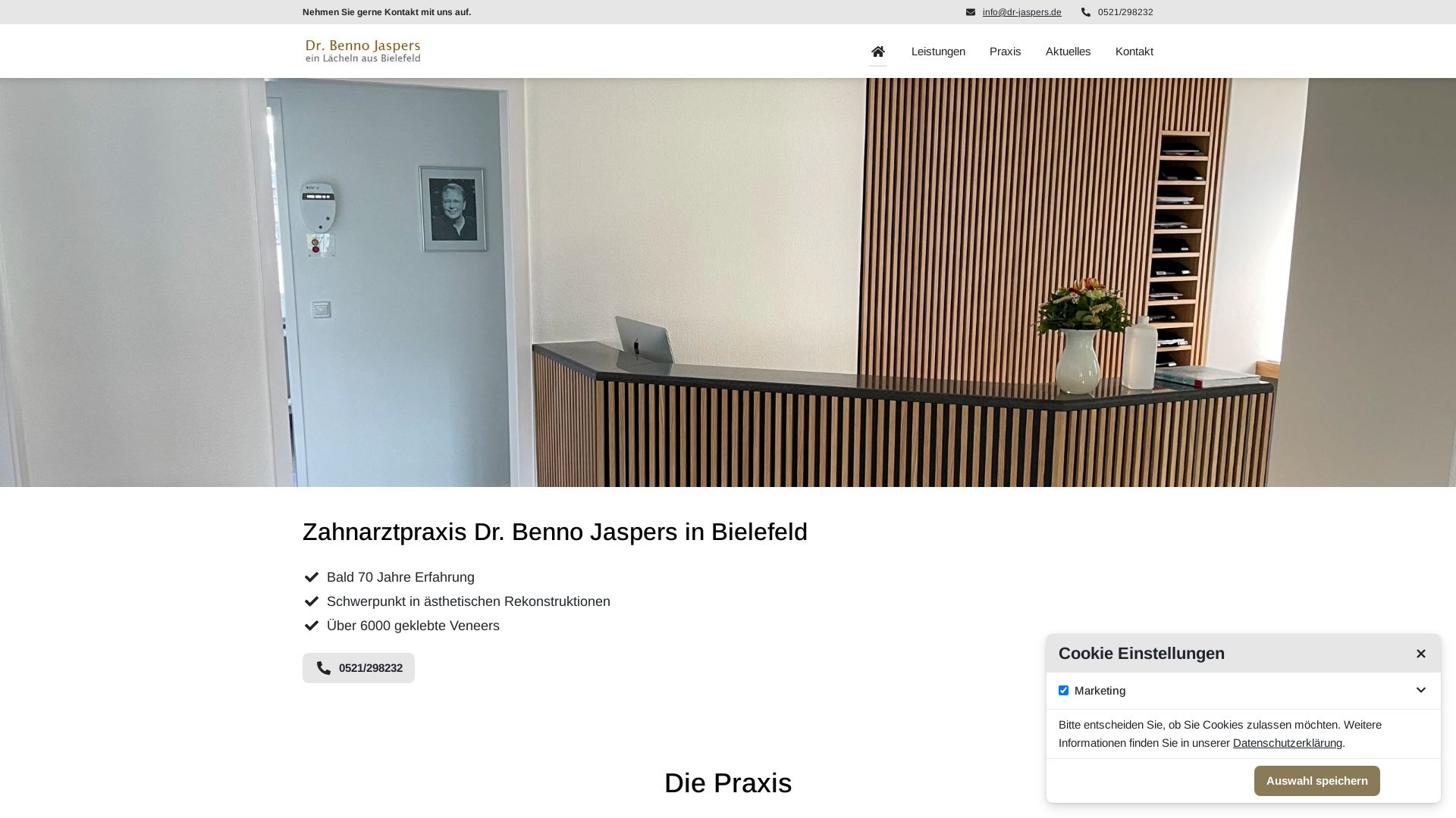 Dr.med.dent. Benno Jaspers, Zahnarztpraxis