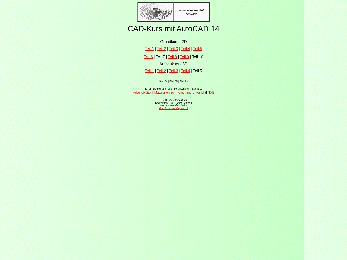 CAD-Kurs mit AutoCAD 14