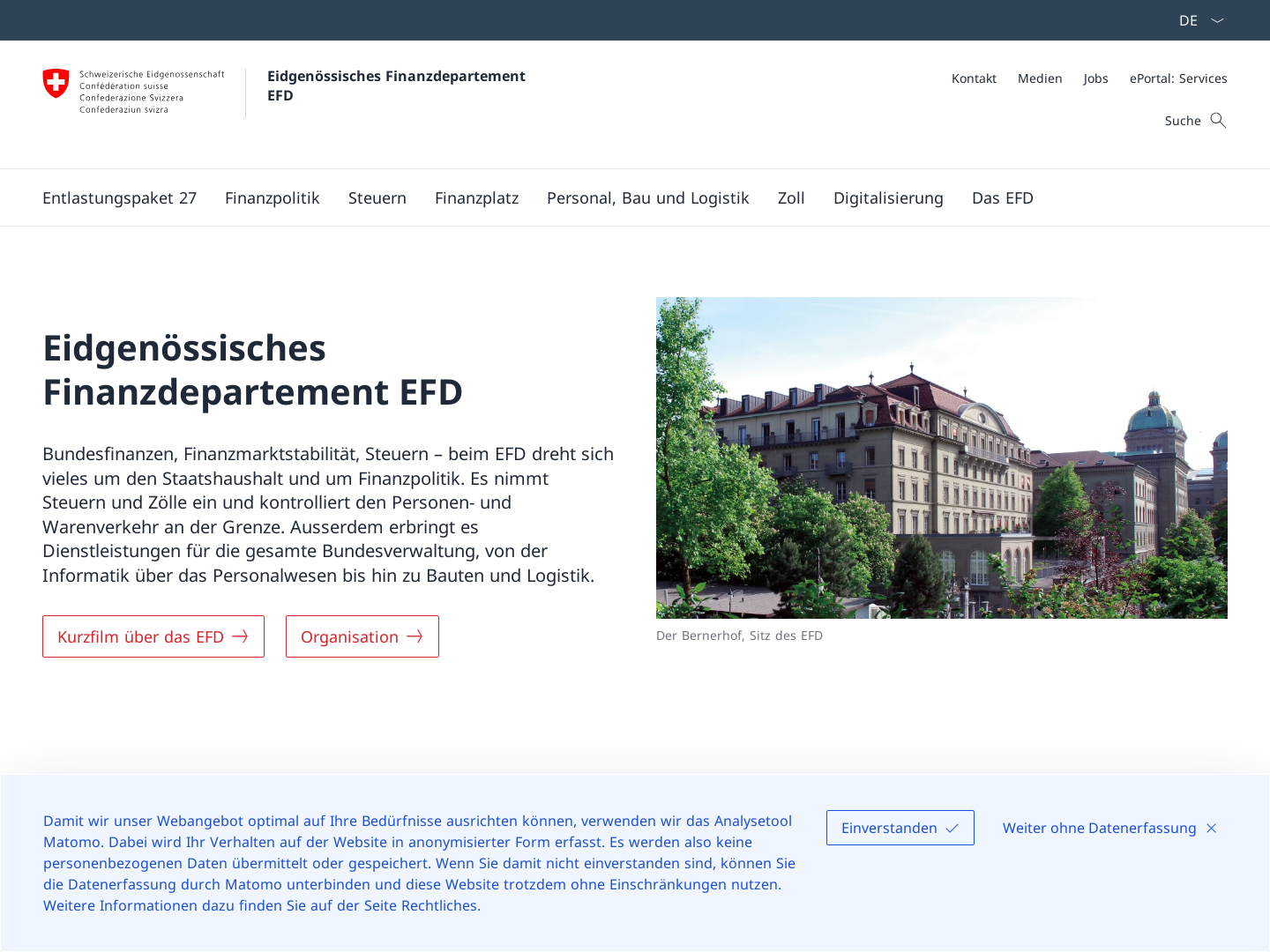 Eidgenössisches Finanzdepartement (EFD)