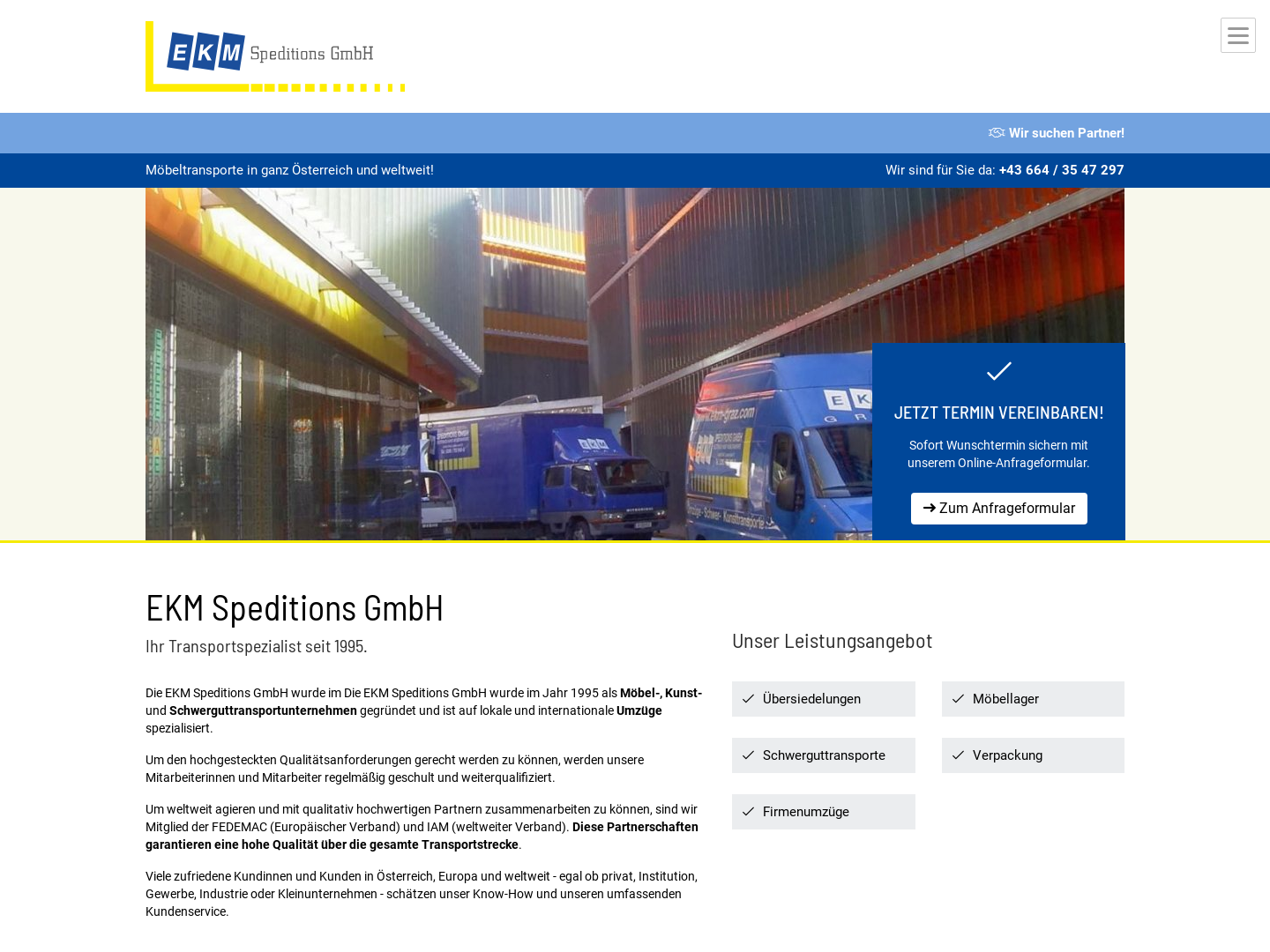 Umzugsfirma und Möbeltransporte
