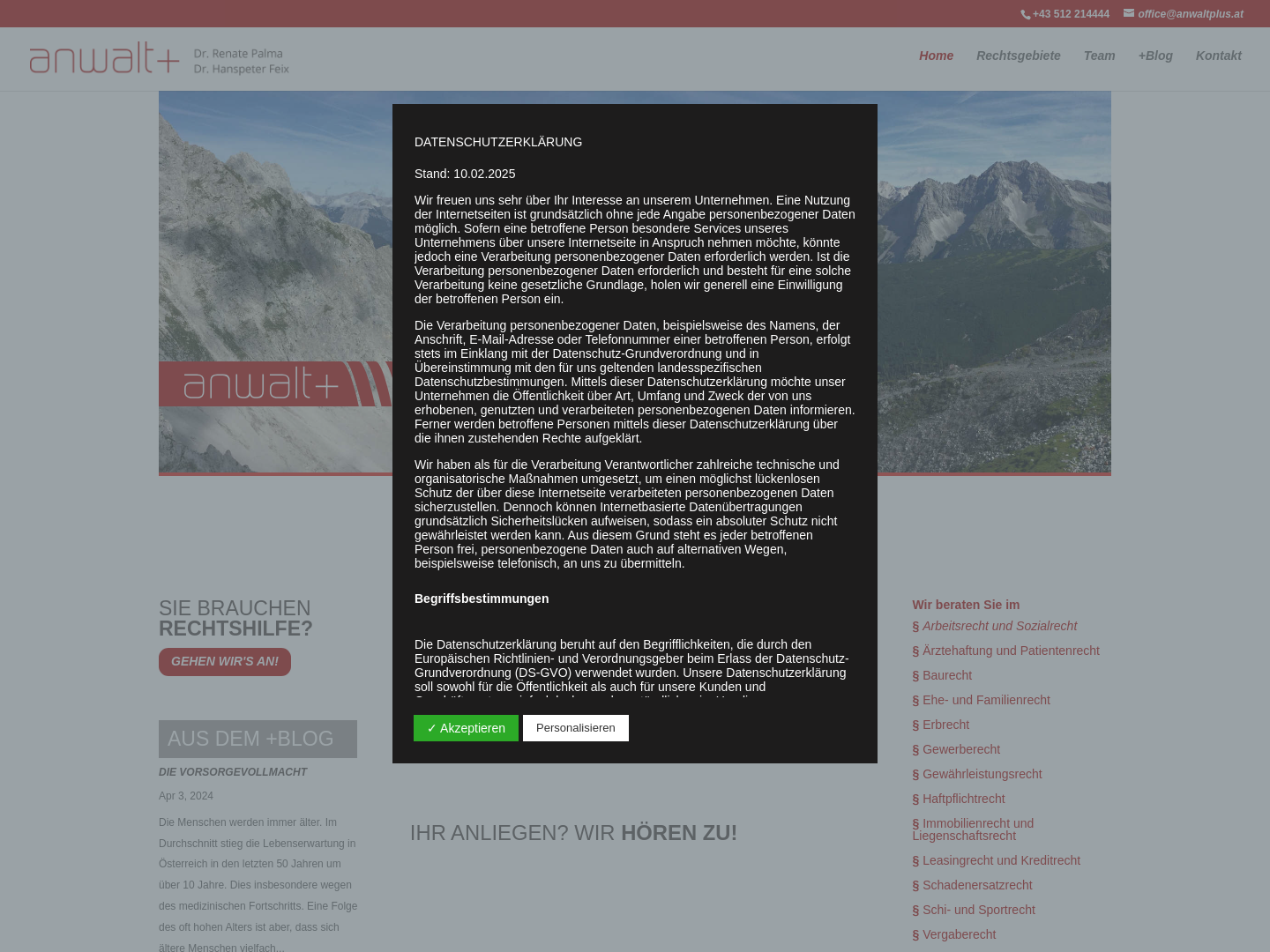 Rechtsanwalt Dr. Hanspeter Feix, Innsbruck