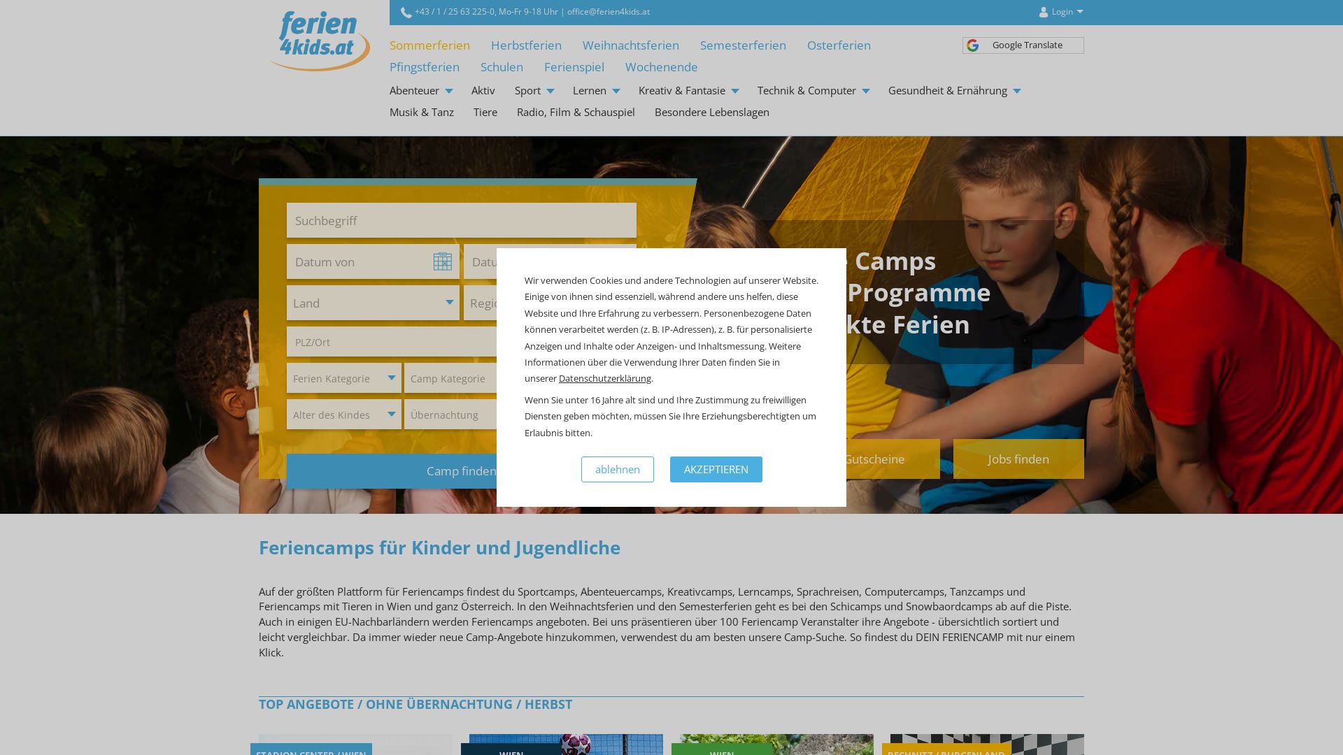 Feriencamps in Österreich