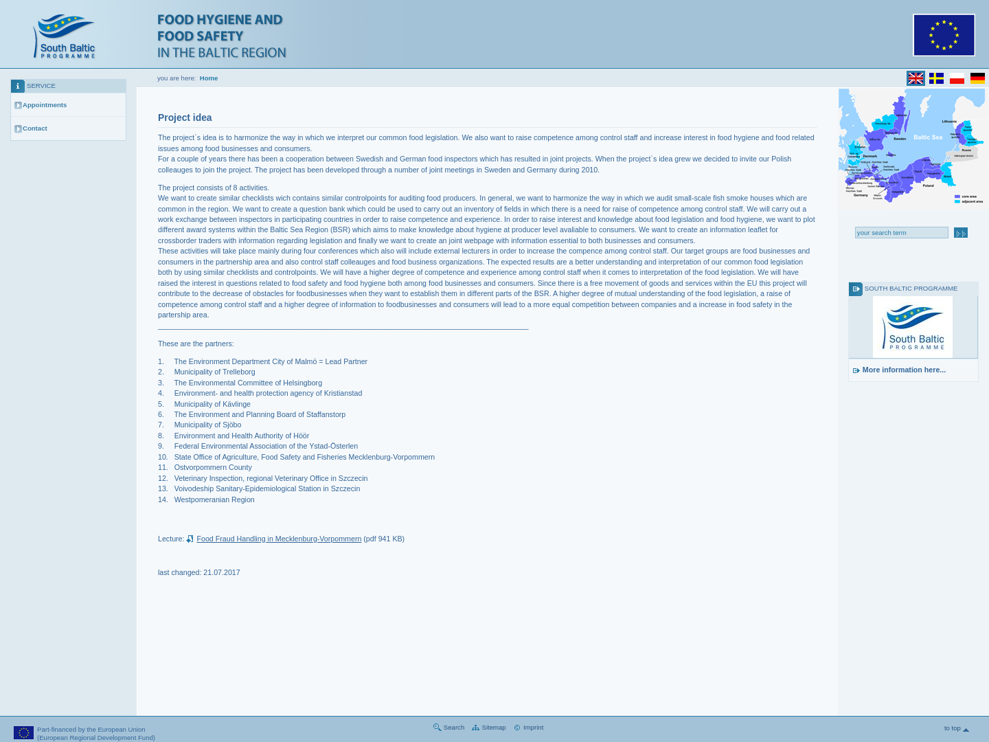 EU-Projekt "Focus on Food" - Food Hygiene and Food Safety in the Baltic Region