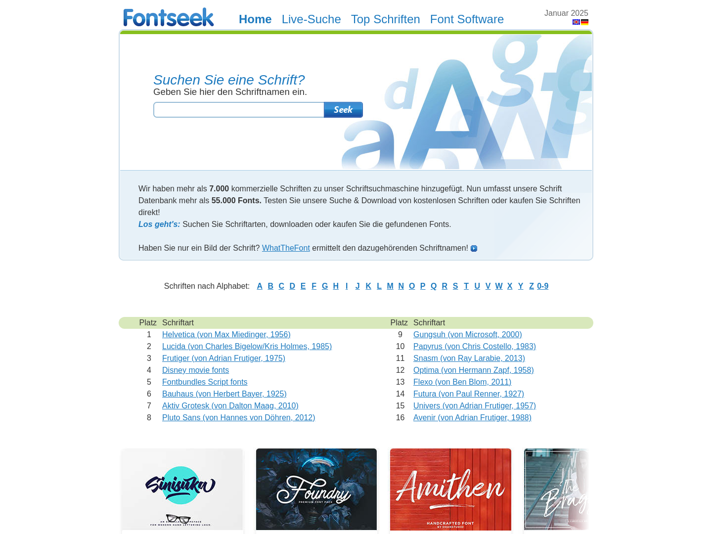 Fontseek - Schrift-Suchmaschine