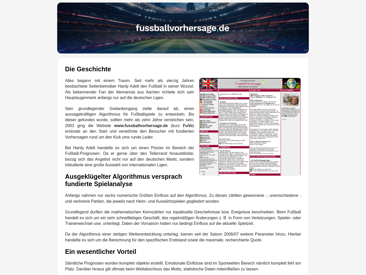 Fußballvorhersage, Statistik und Prognose