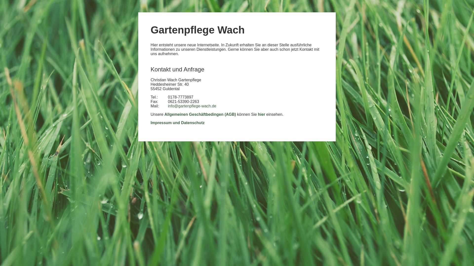 Christian Wach, Gartenpflege