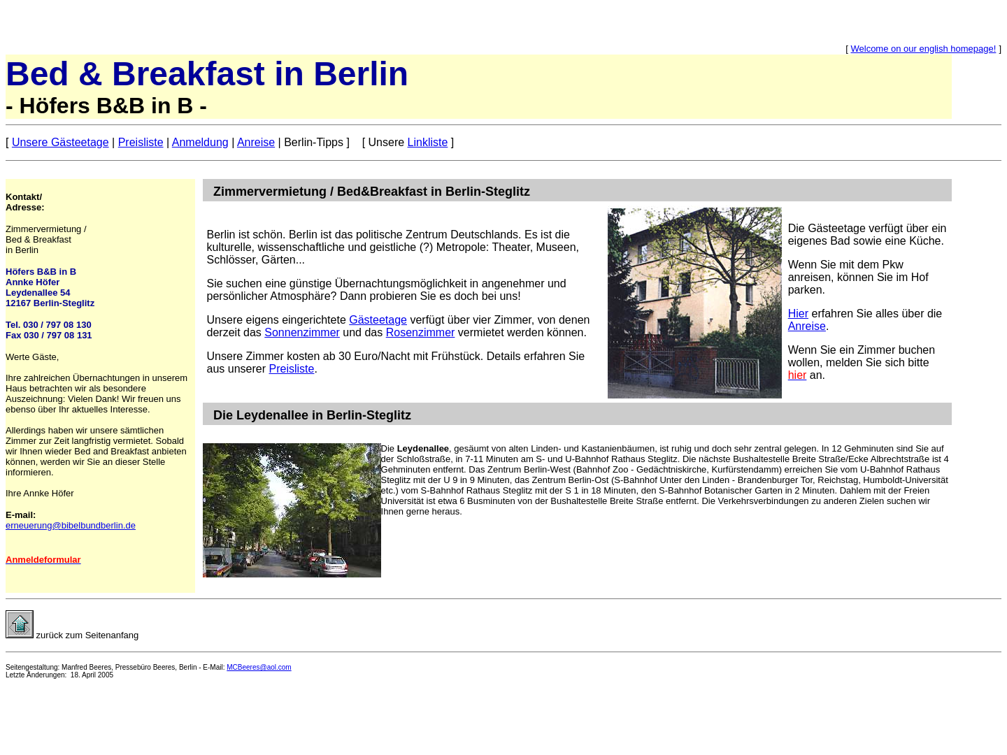 Höfers Bed & Breakfast