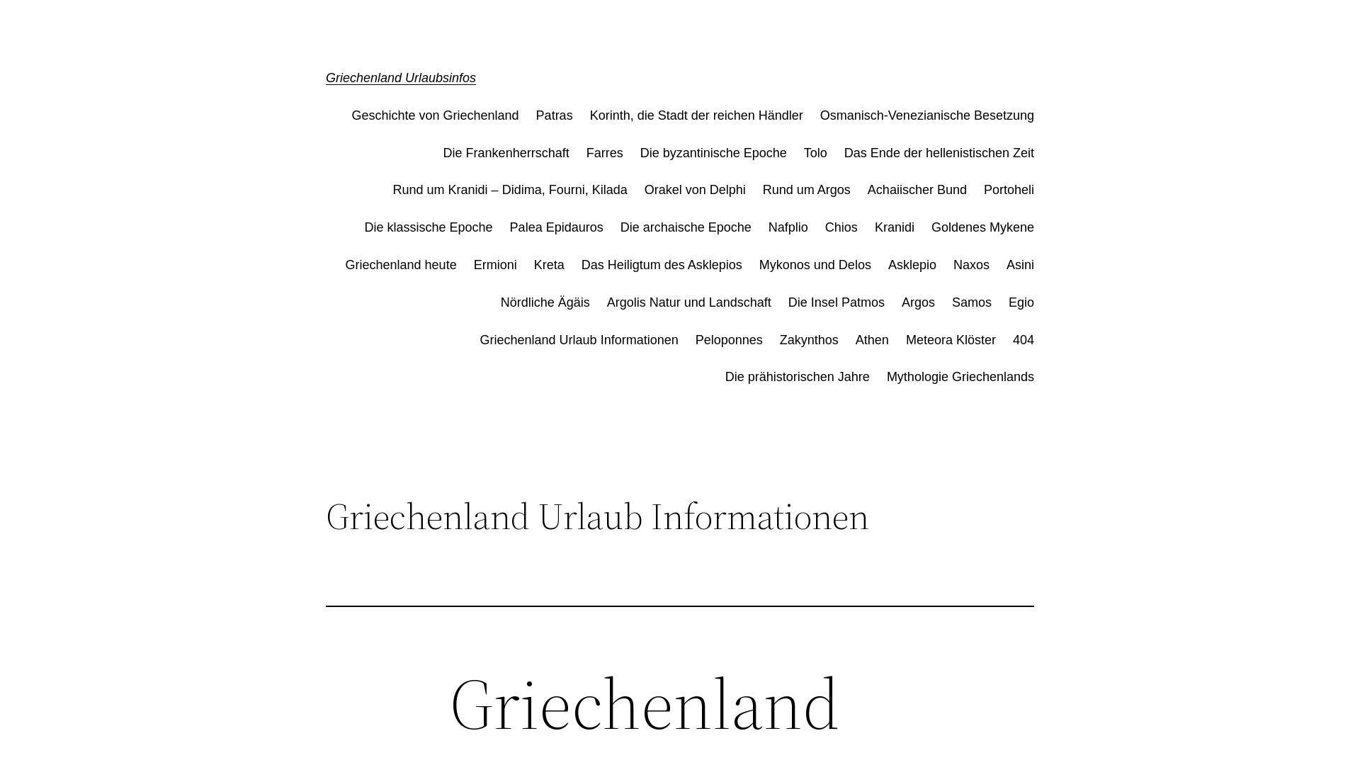Griechenland Urlaubsinfos