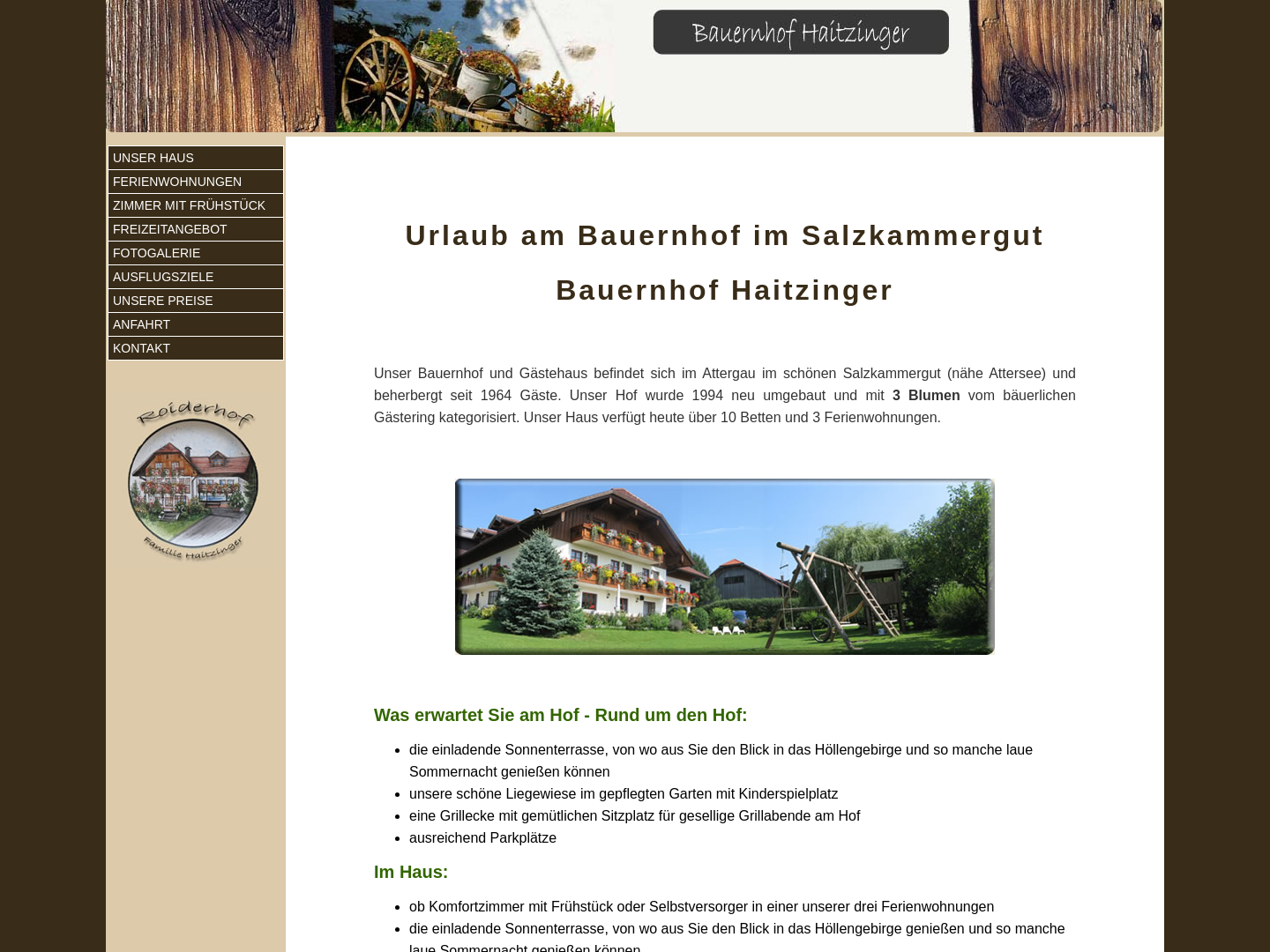 Ferien am Bauernhof bei Familie Haitzinger