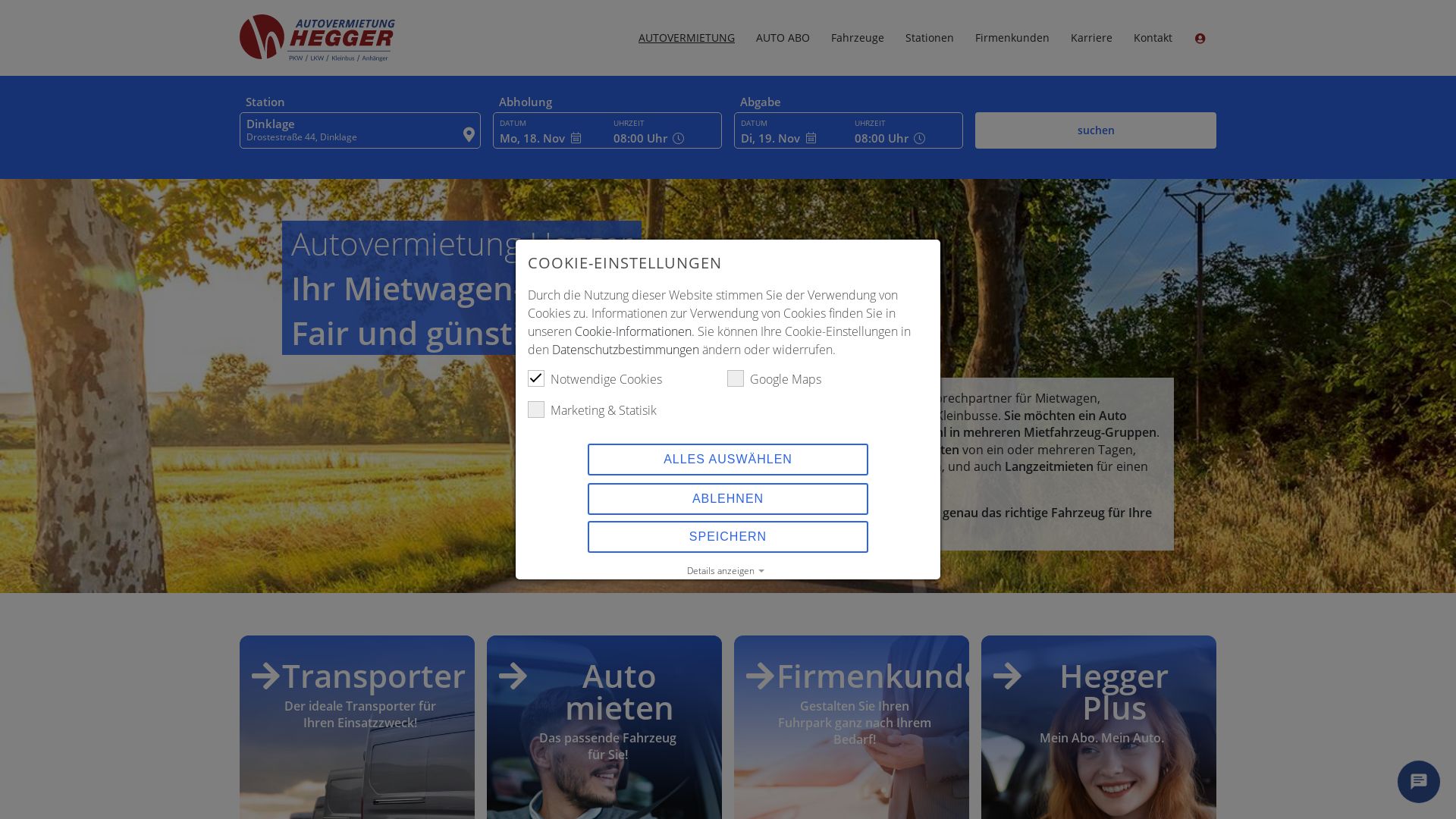 Autovermietung Hegger