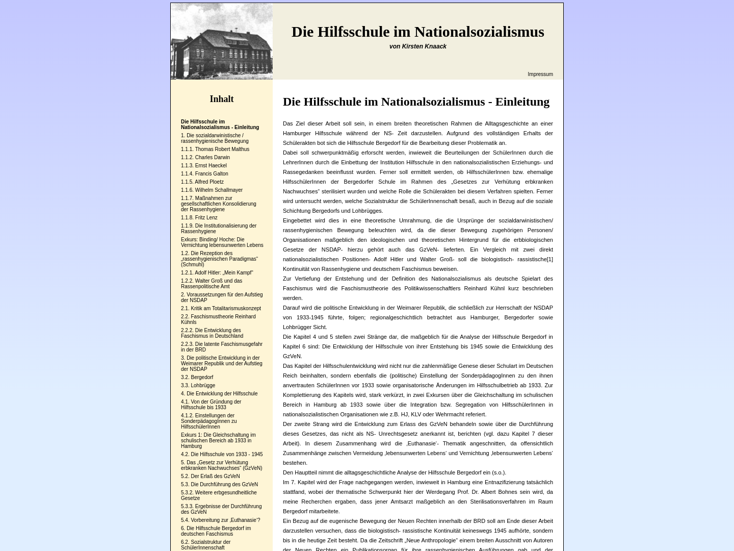 Die Hilfsschule im Nationalsozialismus