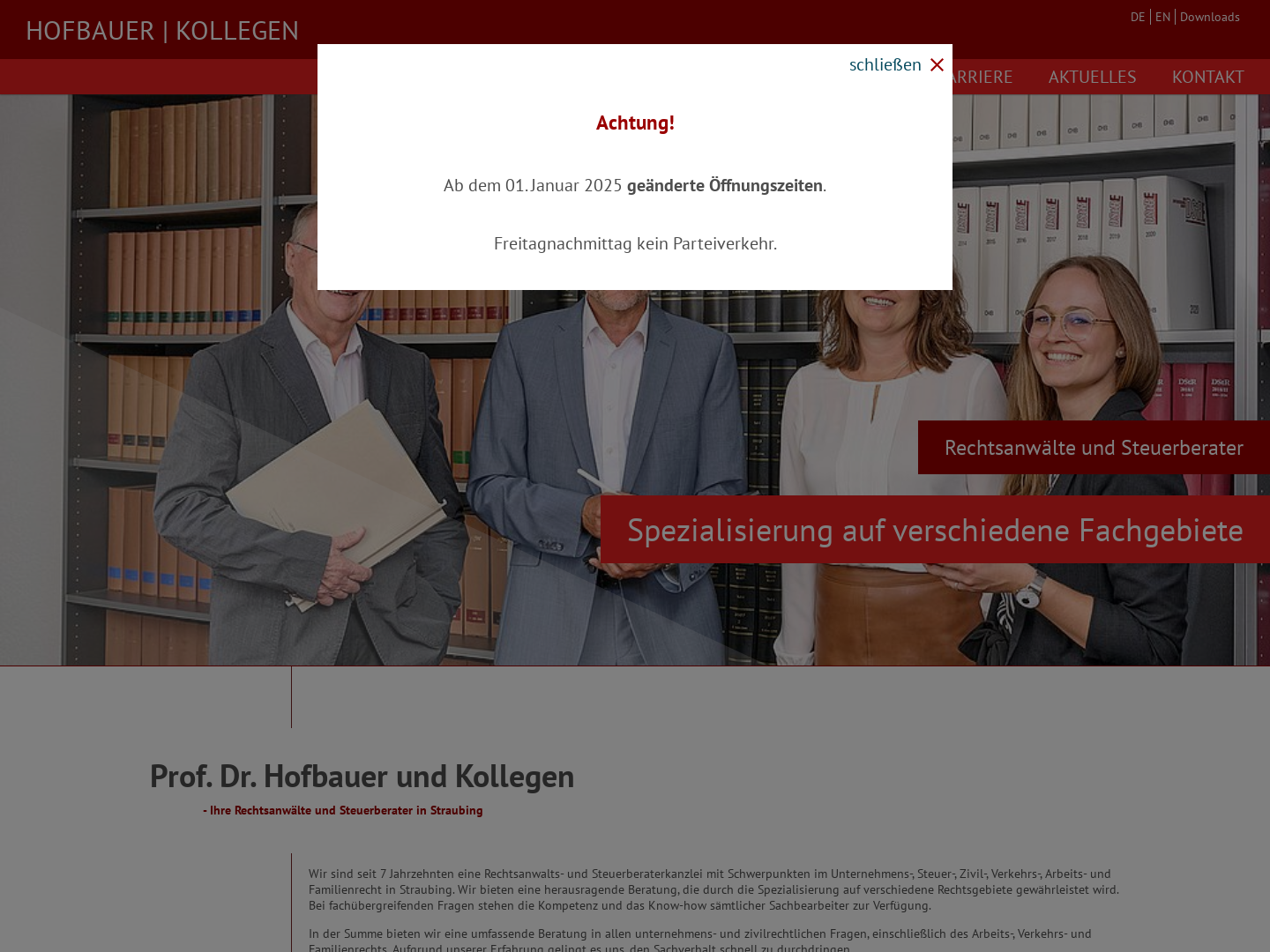 Prof. Dr. Hofbauer und Kollegen