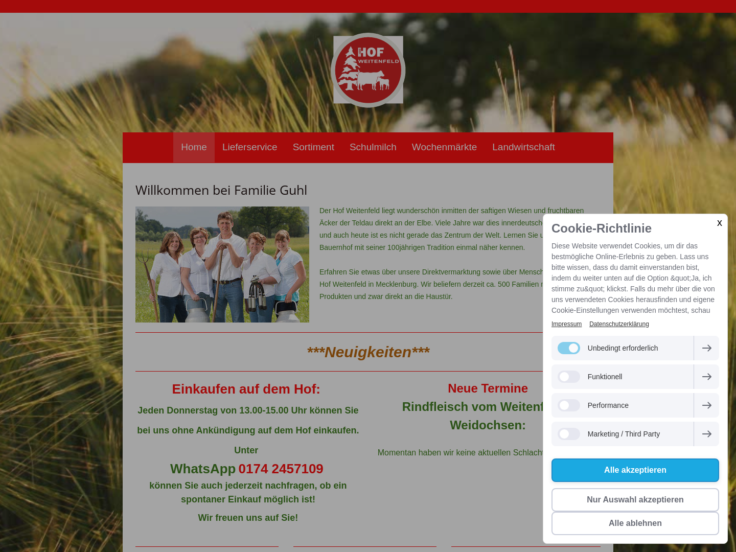 Hof Weitenfeld, Inhaber Familie Guhl