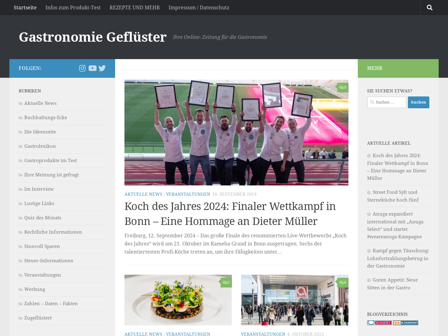 Gastronomie Geflüster
