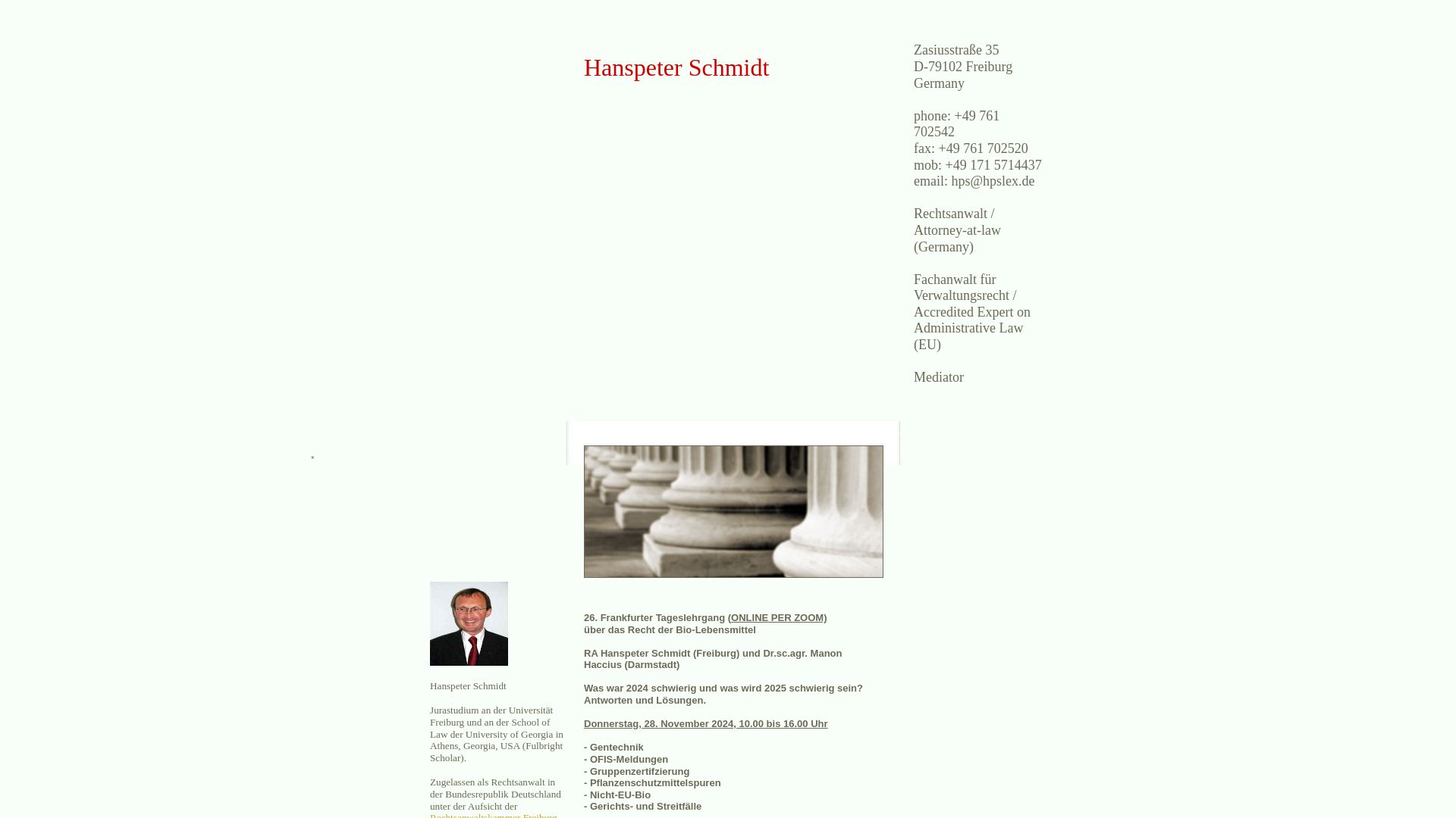 Rechtsanwalt Hanspeter Schmidt