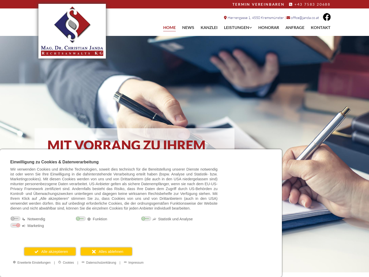 Rechtsanwalt und Verteidiger Mag. Dr. Christian Janda, Kremsmünster