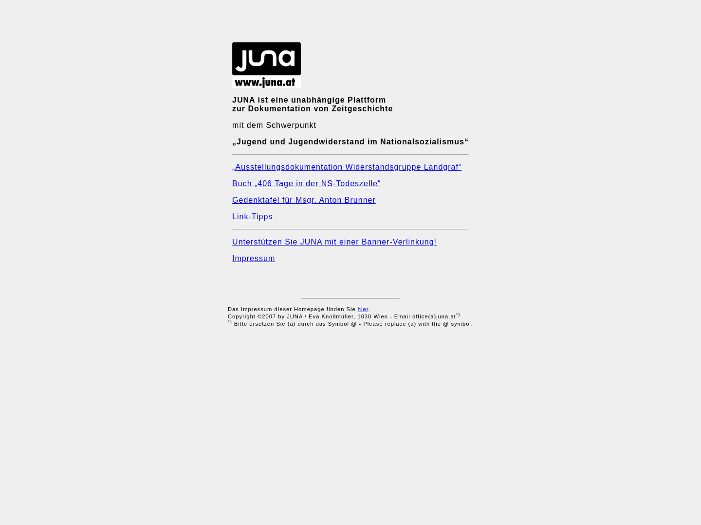 JUNA - Plattform zur Dokumentation von Jugend und Jugendwiderstand im Nationalsozialismus