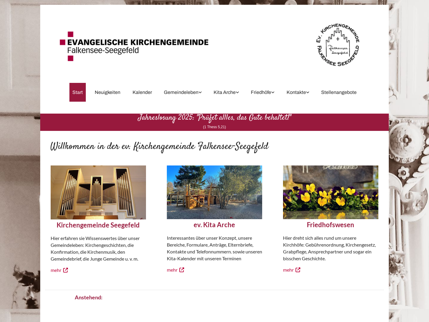 Evangelische Kirchengemeinde Falkensee-Seegefeld