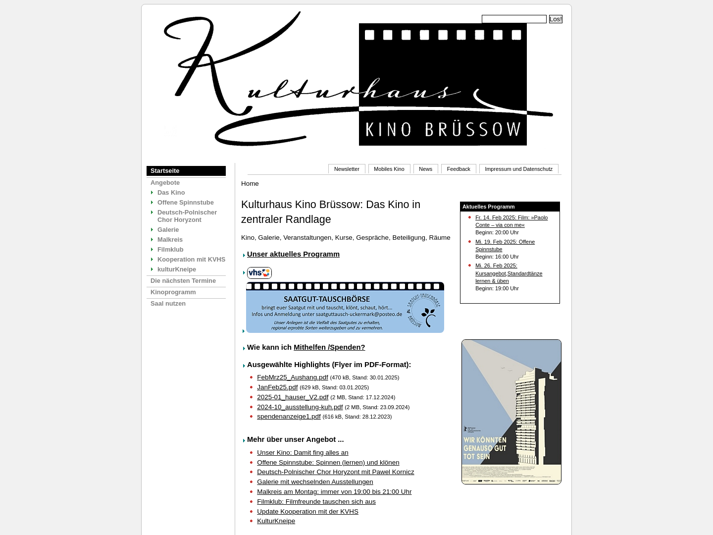 Kulturhaus Kino Brüssow - Verein Lebendiges Brüssow e.V.