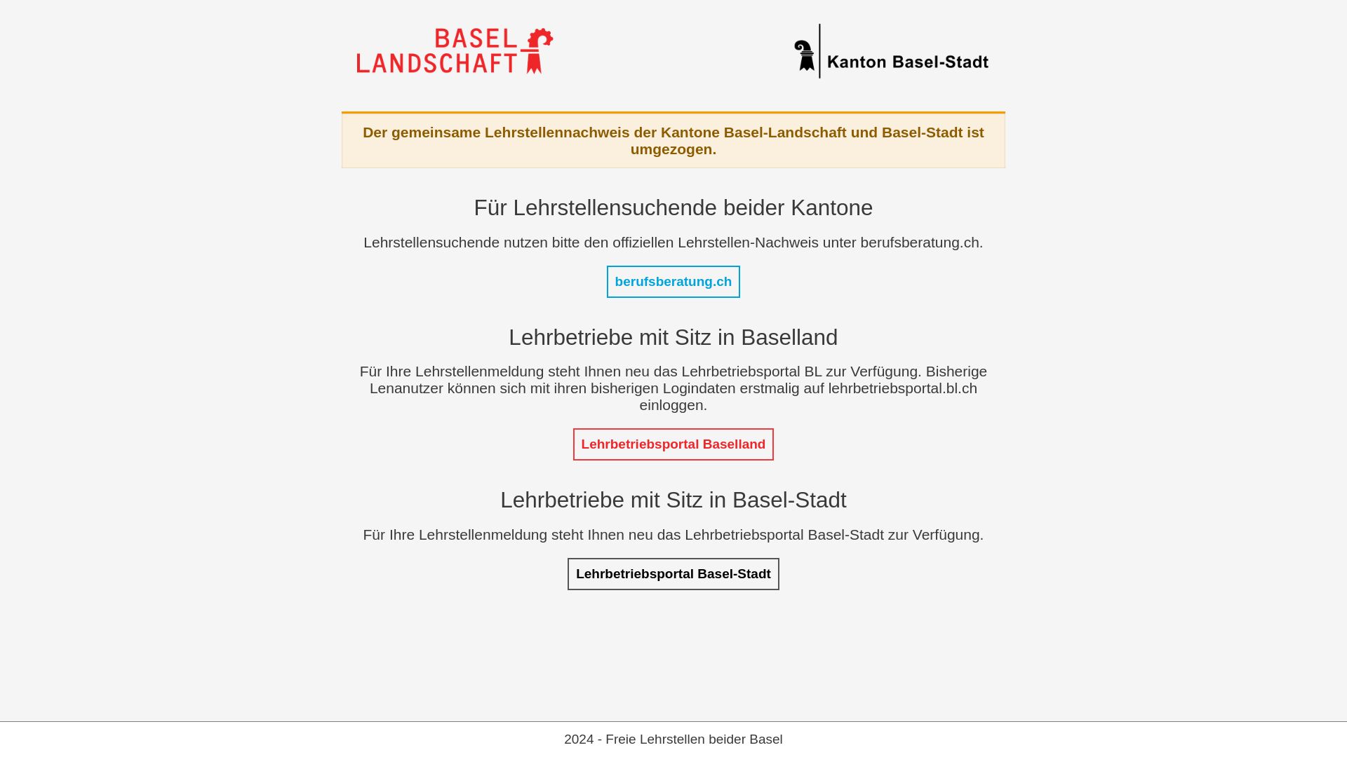 Lehrstellenangebot in den Kantonen Basel-Landschaft und Basel-Stadt