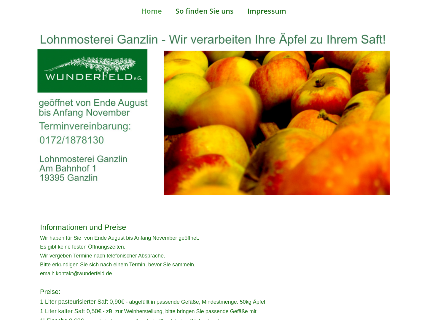 Lohnmosterei Ganzlin Wunderfeld e.G.