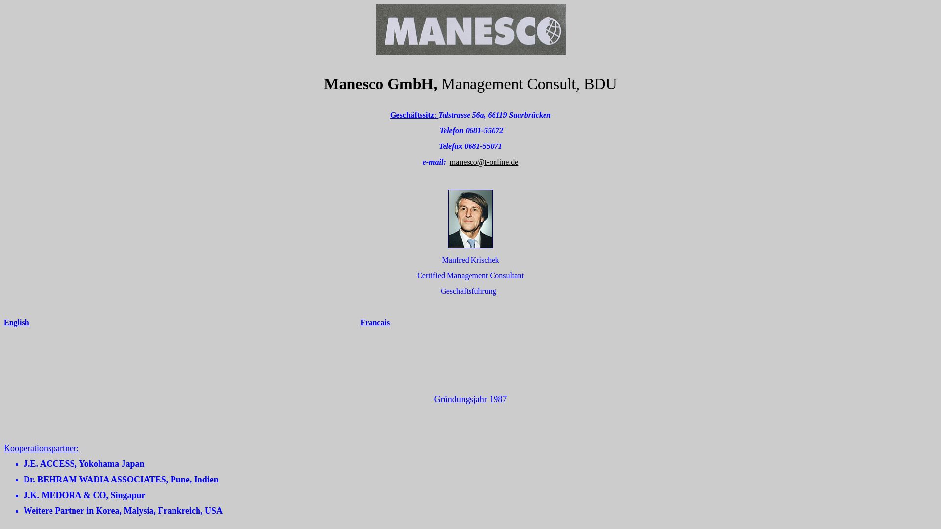 Manesco GmbH Manfred Krischeck
