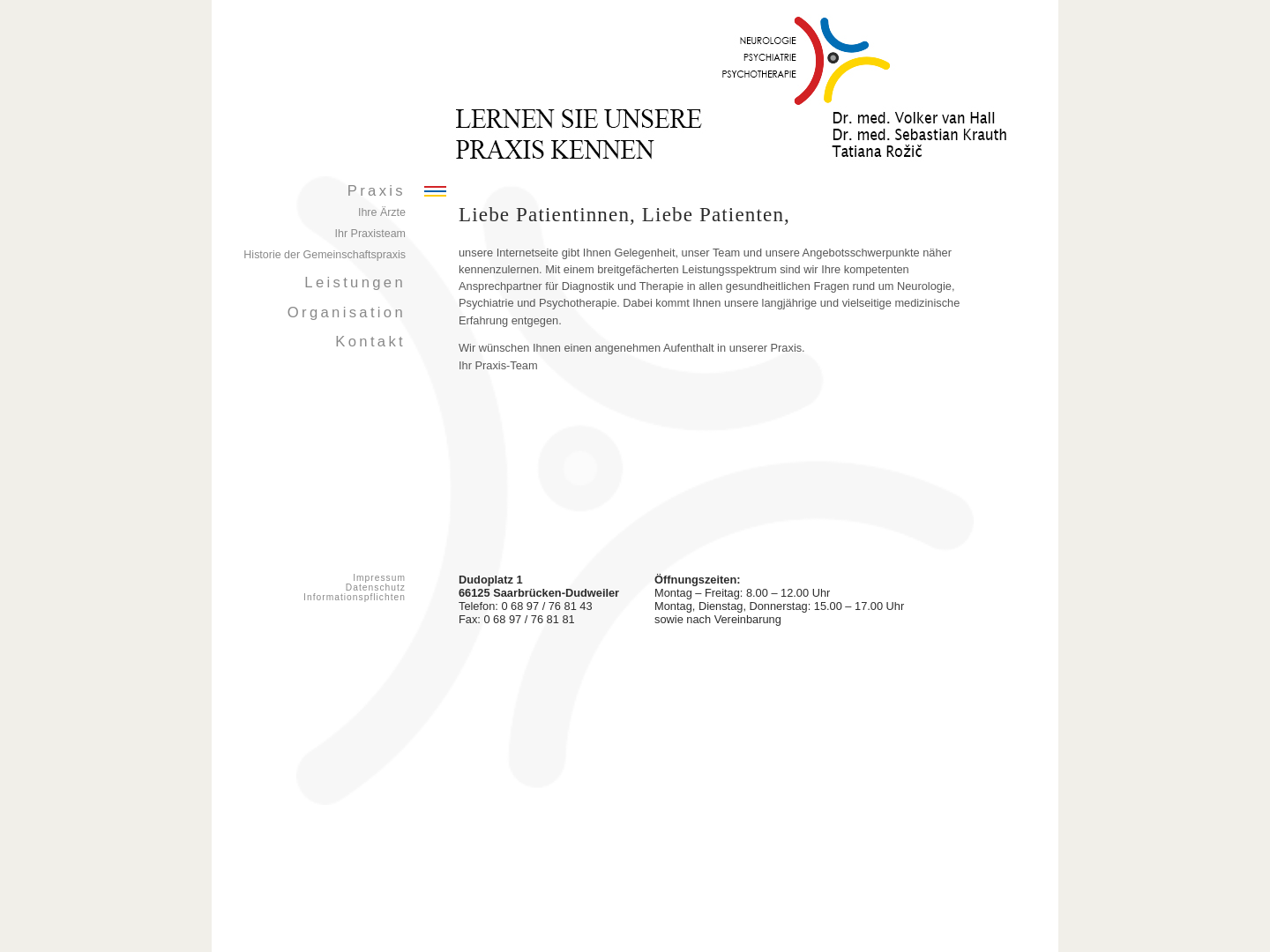 Hutschenreuter, Dr. med. Dipl. psych. Ulrich, Dr. med. Georg Domanowsky und Pia Steuer, Ärzte für Neurologie und Psychiatrie-Psychotherapie Dudweiler