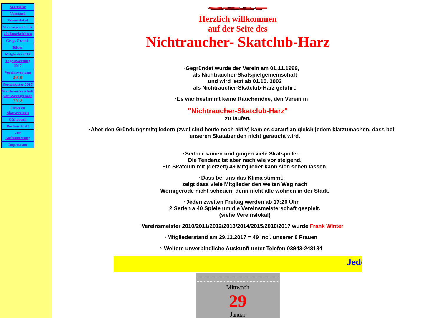 Nichtraucher Skatclub Harz