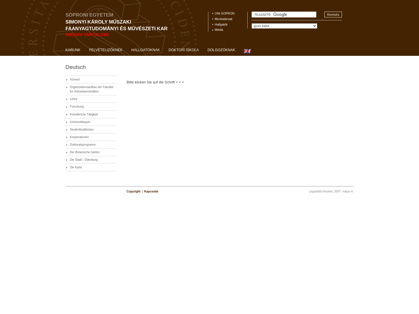 Fakultät für Holzwissenschaften der Westungarischen Universität